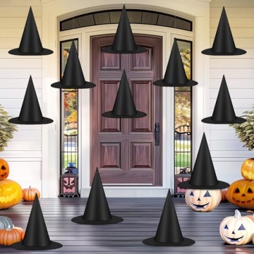 12 PCS Floating Witch Hats - Halloween Decor & Costume Accessories