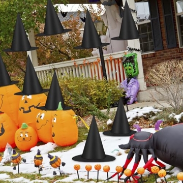 12 PCS Floating Witch Hats Halloween Decor Costume Accessories