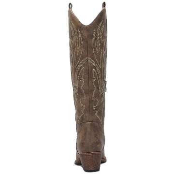 GLOBALWIN Women's Brown Cowboy Boots for Women Knee High Boots Western Embroidered Cowgirl Boots 8.5M