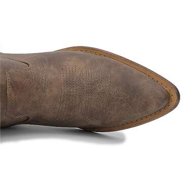 GLOBALWIN Women's Brown Cowboy Boots for Women Knee High Boots Western Embroidered Cowgirl Boots 8.5M