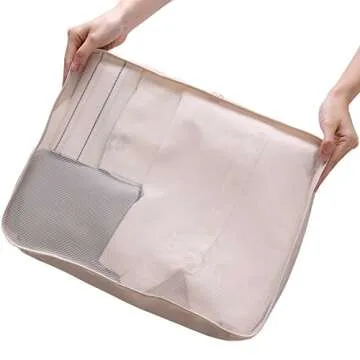 JJ POWER Travel Packing Cubes Organizers 3 Set for 20 inches Suitcase (3 set beige)