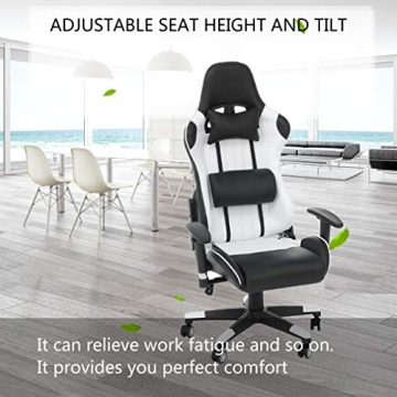 Devoko High Back Gaming Chair with Adjustable Armrests