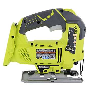 Ryobi One+ P523 18V Lithium Ion Cordless Orbital T Shank 3,000 SPM Jigsaw (Battery Not Included, Power Tool and T Shank Wood Cutting Blade Only)