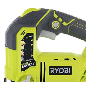 Ryobi One+ P523 18V Lithium Ion Cordless Orbital T Shank 3,000 SPM Jigsaw (Battery Not Included, Power Tool and T Shank Wood Cutting Blade Only)