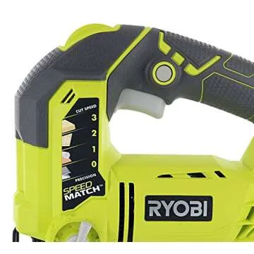 Ryobi One+ P523 18V Lithium Ion Cordless Orbital T Shank 3,000 SPM Jigsaw (Battery Not Included, Power Tool and T Shank Wood Cutting Blade Only)