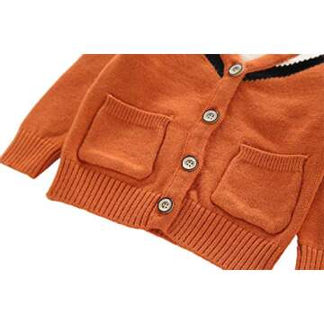 Moonnut Baby Boys Cardigan Long Sleeve Sweaters with Pockets Knit Outwear 1-5 Years Kids