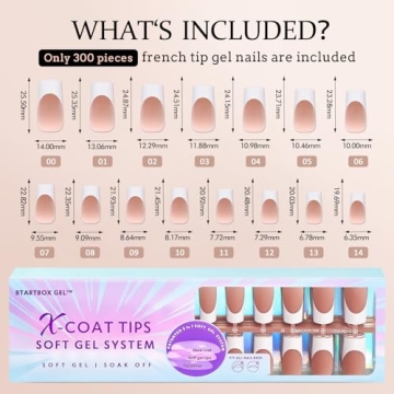BTArtboxnails French Tip Press on Nails - 300pcs for DIY Nail Art