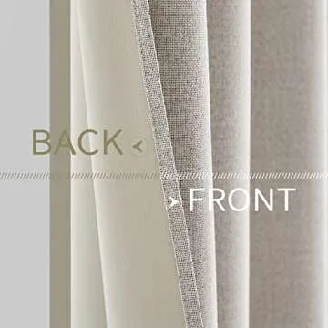 MIULEE 100% Blackout Linen Textured Curtains for Bedroom Solid Thermal Insulated Ivory Grommet Room Darkening Curtains & Drapes Luxury Decor for Living Room Nursery 52 x 90 Inch (2 Panels)
