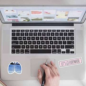 Outdoor Hiking Adventure Camping Stickers Pack 100pcs - Waterproof Vinyl Travel Wildlife Stickers fo...