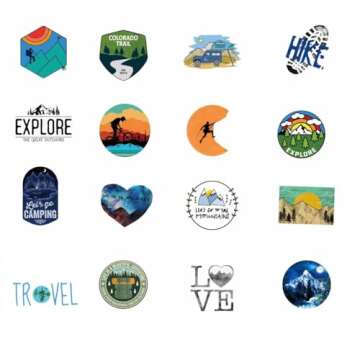 Waterproof Hiking Adventure Stickers Pack 100 pcs