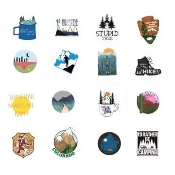 Waterproof Hiking Adventure Stickers Pack 100 pcs