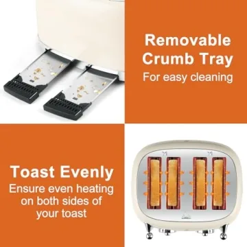 CUSIMAX Stylish 4 Slice Stainless Steel Toaster for All