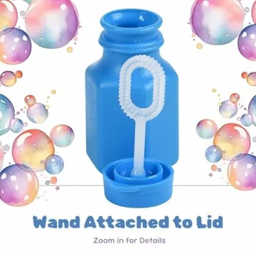 Neon Party Bubbles for Kids 12-Pack with Wands & Bottles