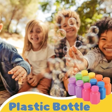 Neon Party Bubbles for Kids 12-Pack with Wands & Bottles
