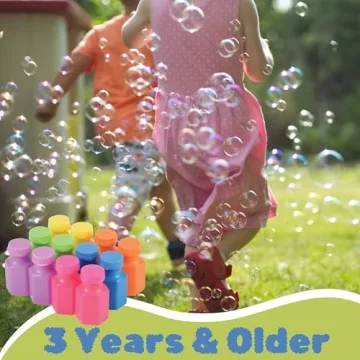 Neon Party Bubbles for Kids 12-Pack with Wands & Bottles