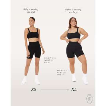 PAVOI ACTIVE SculptForm Collection | Women's Ribbed Seamless Sculpting 6" High Waisted Compression Biker Workout Shorts | Small, Black