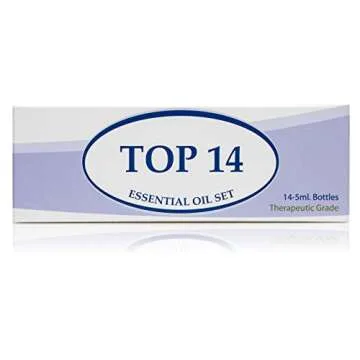 Essential Oil Set 14-5 ml Therapeutic Grade 100% Pure Frankincense, Lavender, Peppermint, Rosemary, Orange, Tea Tree, Eucalyptus, Grapefruit, Lemon, Lime, Clove, Spearmint, Lemongrass, Cinnamon