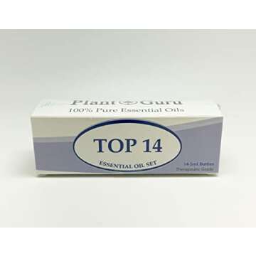 Essential Oil Set 14-5 ml Therapeutic Grade 100% Pure Frankincense, Lavender, Peppermint, Rosemary, Orange, Tea Tree, Eucalyptus, Grapefruit, Lemon, Lime, Clove, Spearmint, Lemongrass, Cinnamon