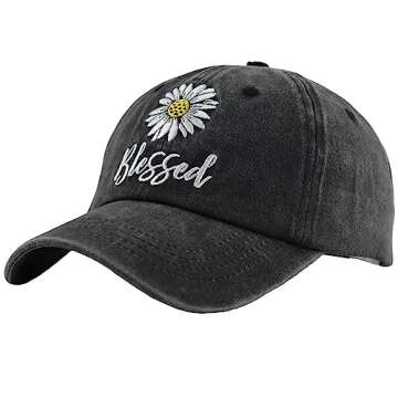 MANMESH HATT Christian Gifts for Women Men Faith, Cute Daisy Accessories Blessed Hat, Adjustable Vintage Jesus Baseball Cap, Religious Catholic Birthday Gift for Mom Dad Grandma Grandpa Mimi Gigi Mama