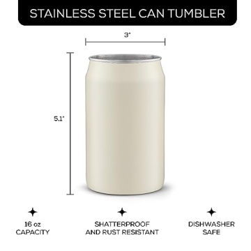 Unbreakable JoyJolt Metal Beer Can Tumblers Set of 6