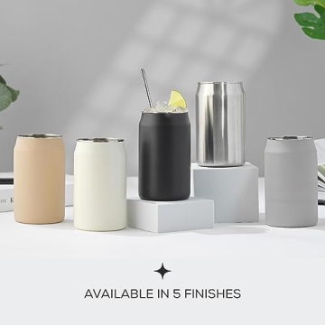 Unbreakable JoyJolt Metal Beer Can Tumblers Set of 6