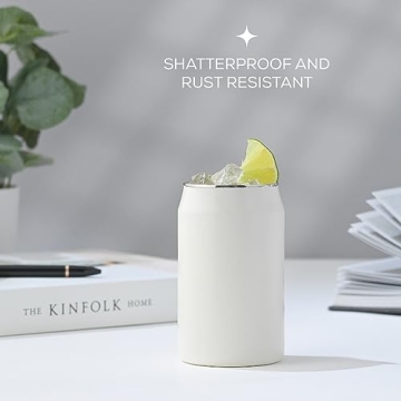 Unbreakable JoyJolt Metal Beer Can Tumblers Set of 6