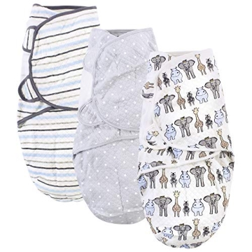 Hudson Baby Swaddle Wraps 3pk - Soft Cotton for Newborns