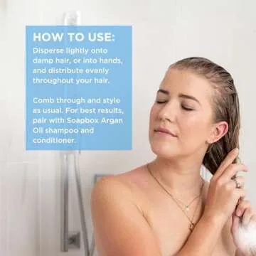 Soapbox Argan Oil Smoothing Serum, Anti-Frizz Serum For All Hair Types with Shea Butter & Vitamin E Repairs Damage & Controls Flyaways - Vegan, Cruelty and Gluten Free (5 Fl oz)