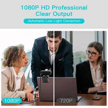 Argmao 1080P Webcam with Noise Reduction Microphone