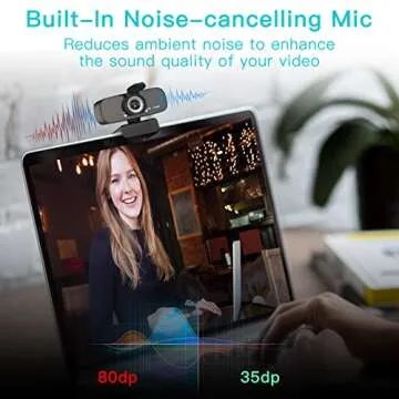 Argmao 1080P Webcam with Noise Reduction Microphone