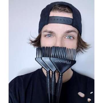 Framar Family Hair Color Brush Set - Hair Dye Brush Kit, Hair Coloring Brush, Hair Dying Brush to Apply Hair Color, Hair Color Brushes Bulk, Hair Tint Brush, Tint Brushes for Hair Color - 3 Pack