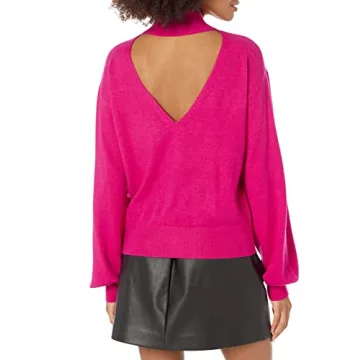 Mock-Neck Sweater with Cutout Back for Women