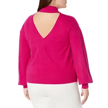 Mock-Neck Sweater with Cutout Back for Women