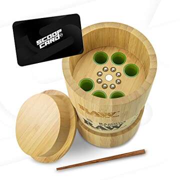 RAW Bamboo Six Shooter for King Sized Cones - Variable Quantity Cone Filling Device - Fills 1,2,3 or...