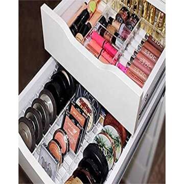 Impressions Vanity Clear Drawer Organizer with 21 Sections, Square Acrylic Cosmetic Makeup Organizer Storage for Drawers, Perfect for Vanity, Beauty Accessories, Small Mirrors and Jewelry Storage