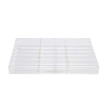 Impressions Vanity Clear Drawer Organizer with 21 Sections, Square Acrylic Cosmetic Makeup Organizer Storage for Drawers, Perfect for Vanity, Beauty Accessories, Small Mirrors and Jewelry Storage