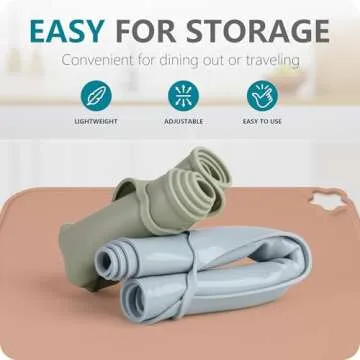 Cutebe Silicone Placemat for Toddles Kids Non-Slip Reusable Portable Kids Placemats for Dinning Table Heat Resistant Placemats, Baby Placemat Stain Resistant Silicone Mat for Dining Table 3 Pack