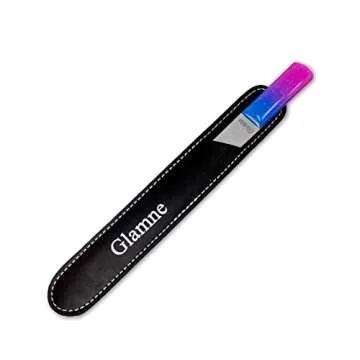 Glamne Stainless Steel Nail File Double Sided 8 Inches for Finger and Toe Nails with Leather Case
