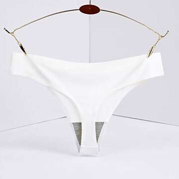 Closecret Lingerie Women 6 Pack Seamless Thongs Underwear Ice Silk Comfy G-string Panties (Medium, 6 Colors)