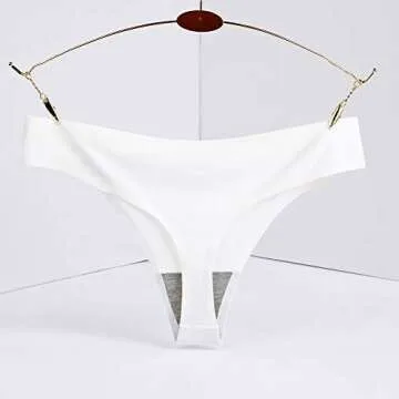 Closecret Lingerie Women 6 Pack Seamless Thongs Underwear Ice Silk Comfy G-string Panties (Medium, 6 Colors)