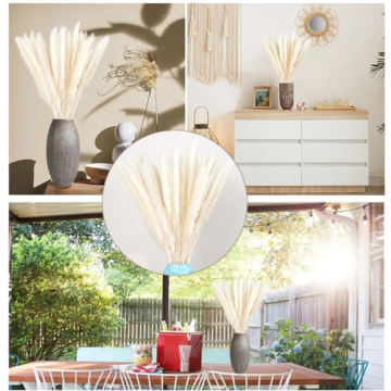 60 Pcs Dried Pampas Grass for Chic Decor and Weddings