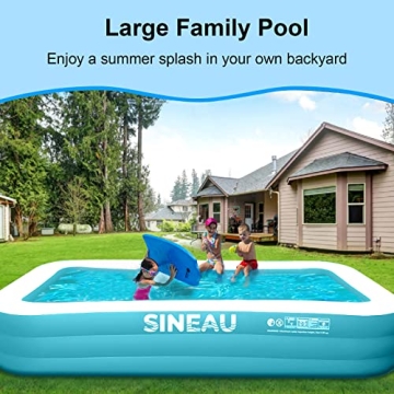 Elinoover 120" Family Inflatable Pool for Kids and Adults