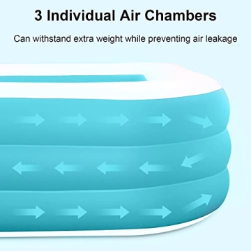 Elinoover 120" Family Inflatable Pool for Kids and Adults