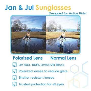 JAN & JUL Kids UVA UVB Protection Polarized Sun-glasses (M: 6m-6Y, White)