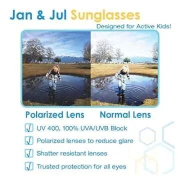 JAN & JUL Kids UVA UVB Protection Polarized Sun-glasses (M: 6m-6Y, White)