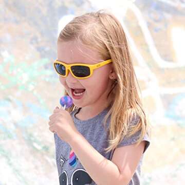 JAN & JUL Kids UVA UVB Protection Polarized Sun-glasses (M: 6m-6Y, White)