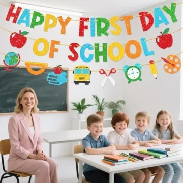 Colorful Pre-Strung First Day of School Banner