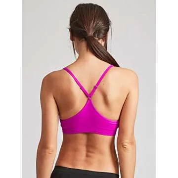 Kalon Women’s 4 Pack Racerback Sports Bralette Seamless Wireless Comfort Bra (Medium, Jewels)
