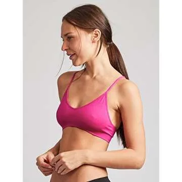 Kalon Women’s 4 Pack Racerback Sports Bralette Seamless Wireless Comfort Bra (Medium, Jewels)