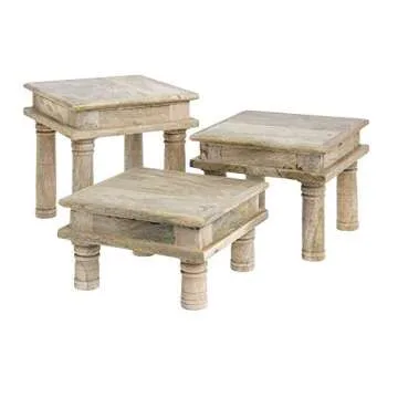 HUBERT Eco-Friendly Mango Wood Buffet Riser - Unique & Functional